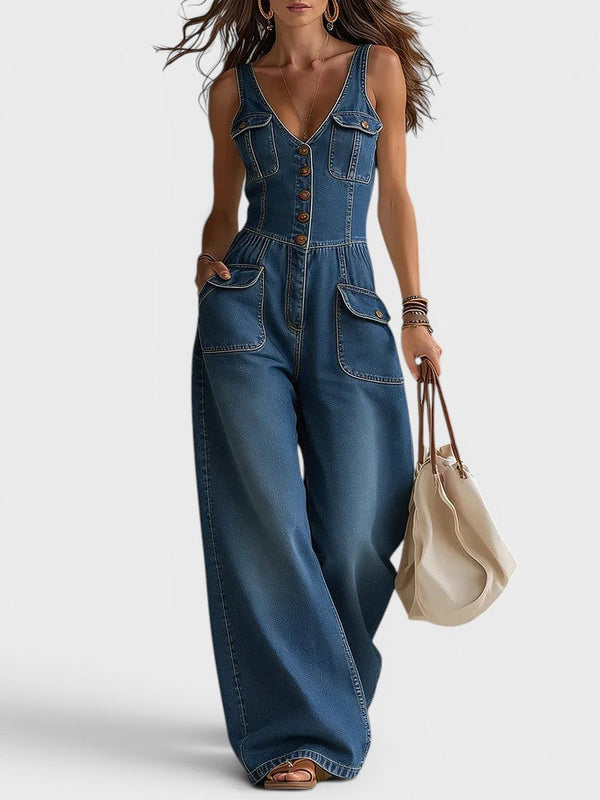 Sophie | Salopetă din Denim Relaxată
